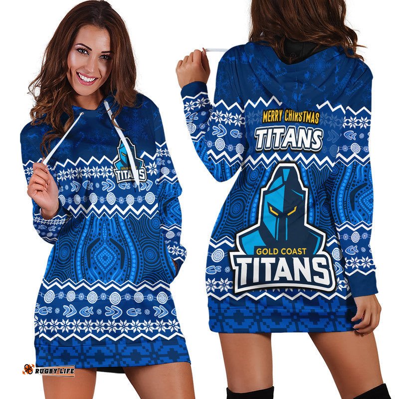 Titans Aboriginal Gold Coast Christmas Hoodie Dress