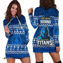 Titans Aboriginal Gold Coast Christmas Hoodie Dress