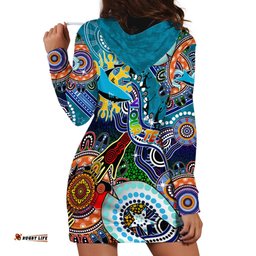 Personalised Sharks NAIDOC Week 2024 Hoodie Dress Australia Aboriginal Dot Painting