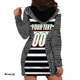 NRL Panthers Hoodie Dress Mix Dot Aboriginal Black Version