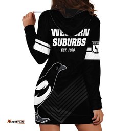 Western Suburbs Magpies Rugby Hoodie Dress Simple Style