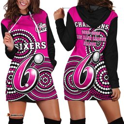Sydney Sixers Cricket Hoodie Dress Champions BBL12 Proud Indigenous Art