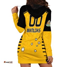 Custom Australia Soccer Hoodie Dress Matildas Socceroos Black Vibe