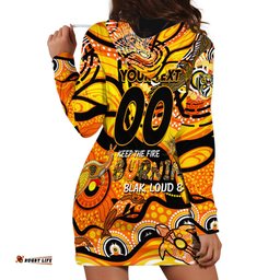 Custom NAIDOC Week 2024 Tiger Hoodie Dress Aboriginal Animals Keep The Fire Burning