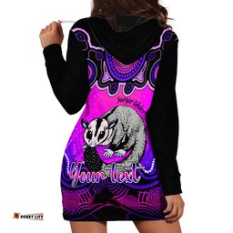 Personalised Australia Gemini Sugar Gilder Zodiac Hoodie Dress Auz Astrology Aboriginal Magenta