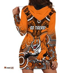 Tigers Rugby Hoodie Dress Aboriginal Mix Polynesian Pattern