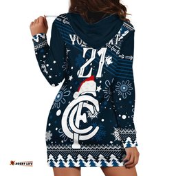 Custom Carlton Blues Football Hoodie Dress Christmas Vibe