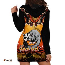 Personalised Australia Gemini Sugar Gilder Zodiac Hoodie Dress Auz Astrology Aboriginal Red