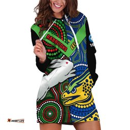 Custom Text And Number Rabbitohs Mix Eels Rugby Hoodie Dress Souths And Parra Indigenous