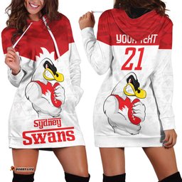 AFL Sydney Custom Hoodie Dress with Swans Mascot Simple Style