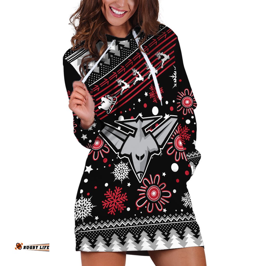 Custom Bombers Football Hoodie Dress Christmas Vibe