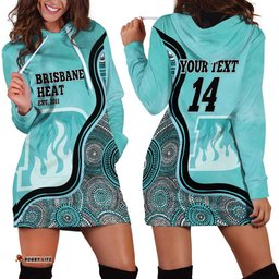 Custom Brisbane Heat Hoodie Dress Indigenous Art Grunge Style