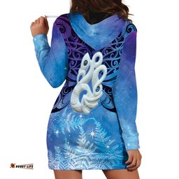 New Zealand Matariki Hoodie Dress Aotearoa Maori New Year Manaia Galaxy Vibes
