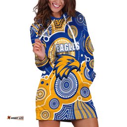 Custom Personalised And Number Eagles AFL Hoodie Dress Aboriginal Patterns 01