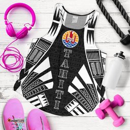 Tahiti Women Racerback Tank - Polynesian Tattoo Black - Bn0110