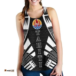 Tahiti Women Racerback Tank - Polynesian Tattoo Black - Bn0110