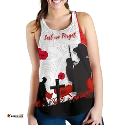 New Zealand Anzac Day Women Racerback Tank Lest We Forget K13