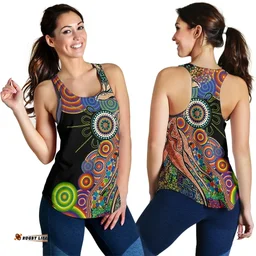 Australia Women's Racerback Tank Aboriginal Style NO.1 TH4