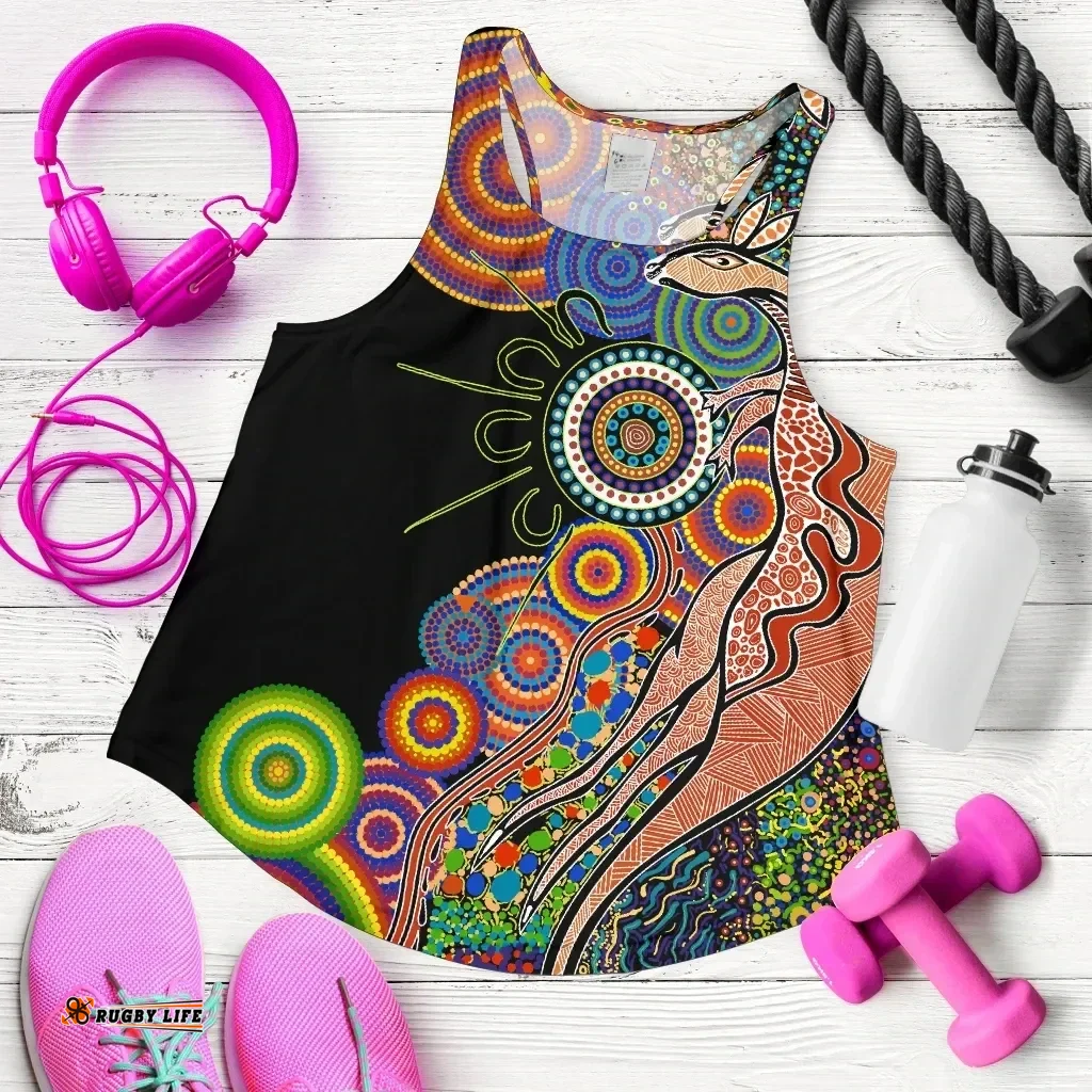 Australia Women's Racerback Tank Aboriginal Style NO.1 TH4