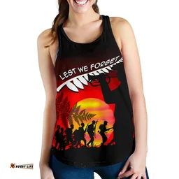 New Zealand Women's Racerback Tank Lest We Forget TH4