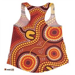 Australia Aboriginal Women Racerback Singlet - Connection Concept Dot Aboriginal Colorful Painting Women Racerback Singlet