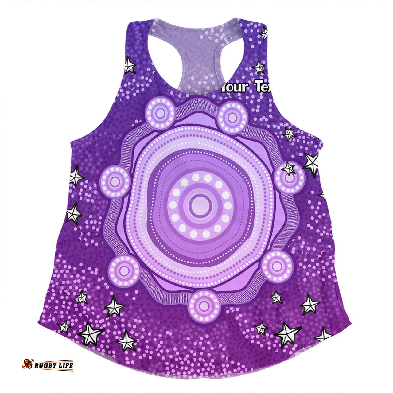 Australia Aboriginal Custom Women Racerback Singlet - Purple Dot Painting Art Washo Women Racerback Singlet