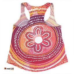 Australia Dot Painting Inspired Aboriginal Women Racerback Singlet - Aboriginal Style Dot Women Racerback Singlet