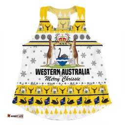 Western Australia Christmas Women Racerback Singlet - Merry Chrissie Women Racerback Singlet