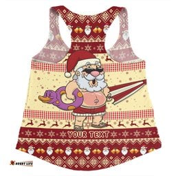 Australia Christmas Custom Women Racerback Singlet - Aussie Christmas Santa Summer Vibes Women Racerback Singlet