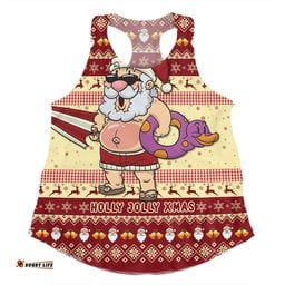 Australia Christmas Custom Women Racerback Singlet - Aussie Christmas Santa Summer Vibes Women Racerback Singlet