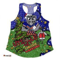 New Zealand Warriors Christmas Custom Women Racerback Singlet - Let's Get Lit Chrisse Pressie Women Racerback Singlet