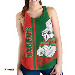 South Sydney Rabbitohs Women's Racerback Tank - Rabbits Mascot Quater Style