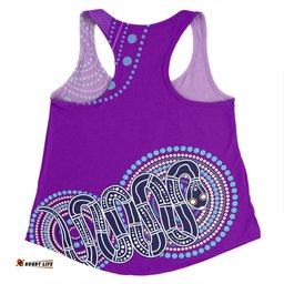 Australia Aboriginal Custom Women Racerback Singlet - Purple Rainbow Serpent Dreaming Inspired Women Racerback Singlet