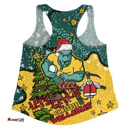 Australia Wallabies Christmas Custom Women Racerback Singlet - Let's Get Lit Chrisse Pressie Women Racerback Singlet