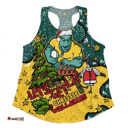Australia Wallabies Christmas Custom Women Racerback Singlet - Let's Get Lit Chrisse Pressie Women Racerback Singlet