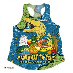 Parramatta Eels Custom Women Racerback Singlet - Australian Big Things Women Racerback Singlet