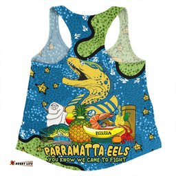 Parramatta Eels Custom Women Racerback Singlet - Australian Big Things Women Racerback Singlet