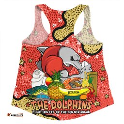 Redcliffe Dolphins Custom Women Racerback Singlet - Australian Big Things Women Racerback Singlet