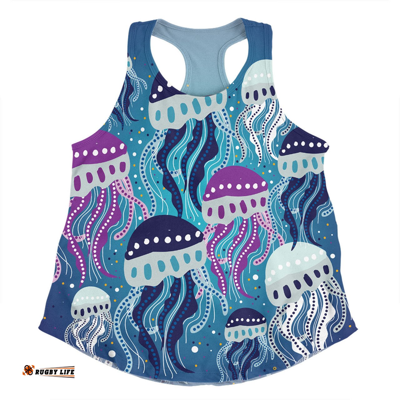 Australia Aboriginal Women Racerback Singlet - Aboriginal Art Painting With Jellyfish Women Racerback Singlet