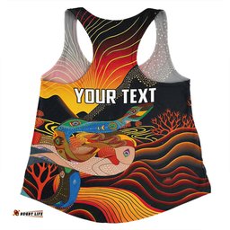 Australia Aboriginal Custom Women Racerback Singlet - Rainbow Serpent In Aboriginal Dreaming Art Inspired Women Racerback Singlet