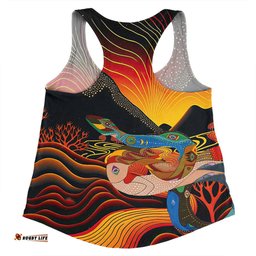 Australia Aboriginal Custom Women Racerback Singlet - Rainbow Serpent In Aboriginal Dreaming Art Inspired Women Racerback Singlet