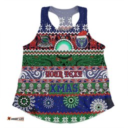 New Zealand Warriors Christmas Maori Custom Women Racerback Singlet - Indigenous Knitted Ugly Xmas Style Women Racerback Singlet