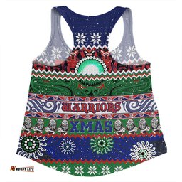 New Zealand Warriors Christmas Maori Custom Women Racerback Singlet - Indigenous Knitted Ugly Xmas Style Women Racerback Singlet