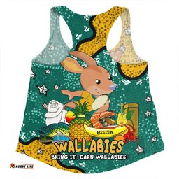 Australia Wallabies Custom Women Racerback Singlet - Australian Big Things Women Racerback Singlet