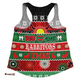 South Sydney Rabbitohs Aboriginal Custom Women Racerback Singlet - Indigenous Knitted Ugly Xmas Style Women Racerback Singlet