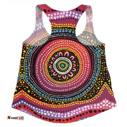 Australia Aboriginal Women Racerback Singlet - Aboriginal Showcasing Dot Art Design Women Racerback Singlet