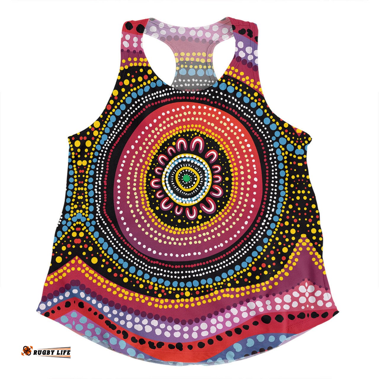 Australia Aboriginal Women Racerback Singlet - Aboriginal Showcasing Dot Art Design Women Racerback Singlet