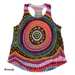 Australia Aboriginal Women Racerback Singlet - Aboriginal Showcasing Dot Art Design Women Racerback Singlet