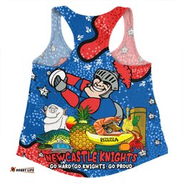 Newcastle Knights Custom Women Racerback Singlet - Australian Big Things Women Racerback Singlet