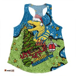 Parramatta Eels Christmas Custom Women Racerback Singlet - Let's Get Lit Chrisse Pressie Women Racerback Singlet